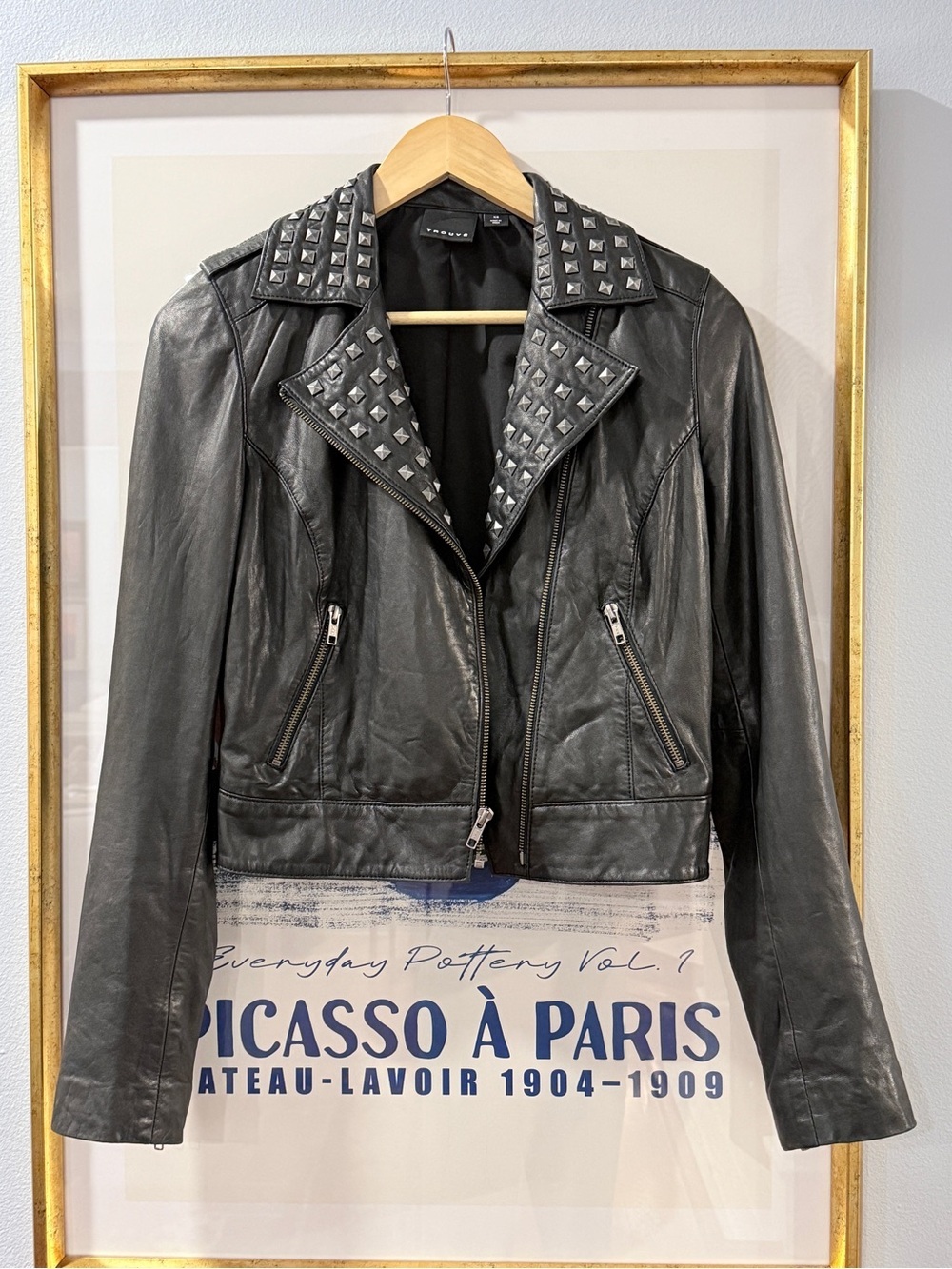 Trouvé Bikercore Studded Leather Jacket XS
